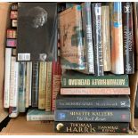 A large box of hardback fiction books mainly modern first edition