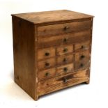 A small pine specimen chest with 12 drawers, 31cmW