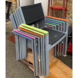 A set of six stacking garden chairs