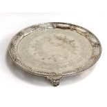 A large Victorian silver salver by Martin, Hall & Co, London 1868, engraved centre, the pierced