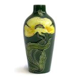 A Moorcroft style tube lined floral vase, 17.5cmH