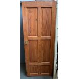 A pine six panel door, 76x198cm