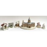 A Coalport limited edition 7/50 St Paul's Cathedral, 31cmL, together with several Coalport ceramic