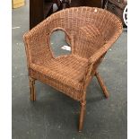 A wicker armchair, 60cmW