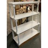 A white painted three tier whatnot, 110x46x140