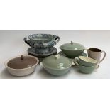 A small lot of poole pottery to include 3 lidded tureens, together with a small quantity of blue and