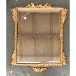 A gilt framed wall mirror with beveled glass, 72x64cm