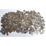 A large quantity of mostly pre decimal British coins to include sixpence, half crown, three pence,