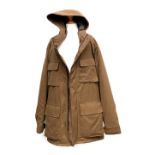 A Holland & Holland gent's long brown padded coat, size XL, with hood, new with tags, rrp £990