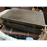 Two vintage suitcases, 59cmW and 64cmW