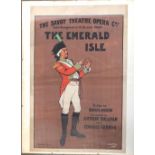 Original theatre poster, 'The Emerald Isle', signed W Perceval Yetts, printed by The Dangerfield