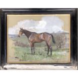 Lionel Dalhousie Robertson Edwards R.I., R.C.A., (1878-1966) bay horse in a landscape signed and