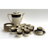 A Simpsons Ambassador ware coffee set, comprising 14 cans, saucers, and a coffee pot