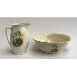 A ceramic washbowl and jug, the bowl 37cmD