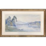 E H Marten (1866-1910), Lake District landscape, watercolour, signed lower left, 48x98cm