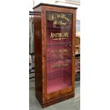 A walnut veneer 'Apothecary' display cabinet, with four glass shelves, 63x38x153cmH