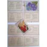 Two Kensitas silk flowers, postcard size, Love-in-a-Mist and Scabious (with folder), Antirrhinum and