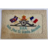 An RGA Royal Garrison Artillery silk postcard