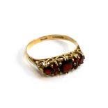 A 9ct gold and bohemian garnet ring, size Q, approx. 1.7g