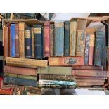 A mixed box of early fiction books with cloth board and gilt decoration