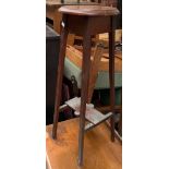 An oak pot stand, on splayed square tapering legs, 82cmH