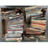 Two boxes of rock, pop, disco 7 inch singles