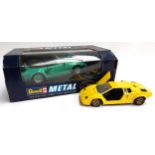 A Revell Porsche 930 Turbo 1:18 scale, boxed, together with a Lamborghini countach 1:24 scale,