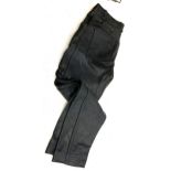 A pair of A M I black leather jeans, 32in waist