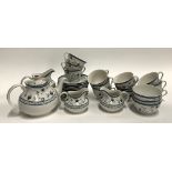 A Royal Doulton 'Cambridge' teaservice (31 pieces), comprising teacups, sugar bowls, teapot etc