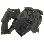 A pair of txell miras black trousers, size S and a designer top, size S, together with a black t-