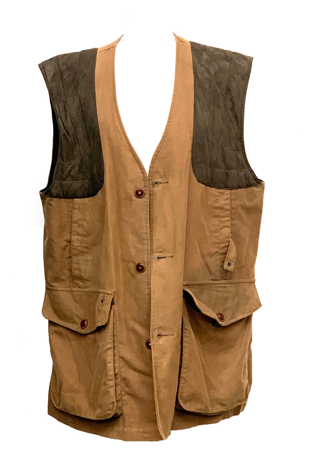 A Laksen Amaretta suede shooting gilet, size XL