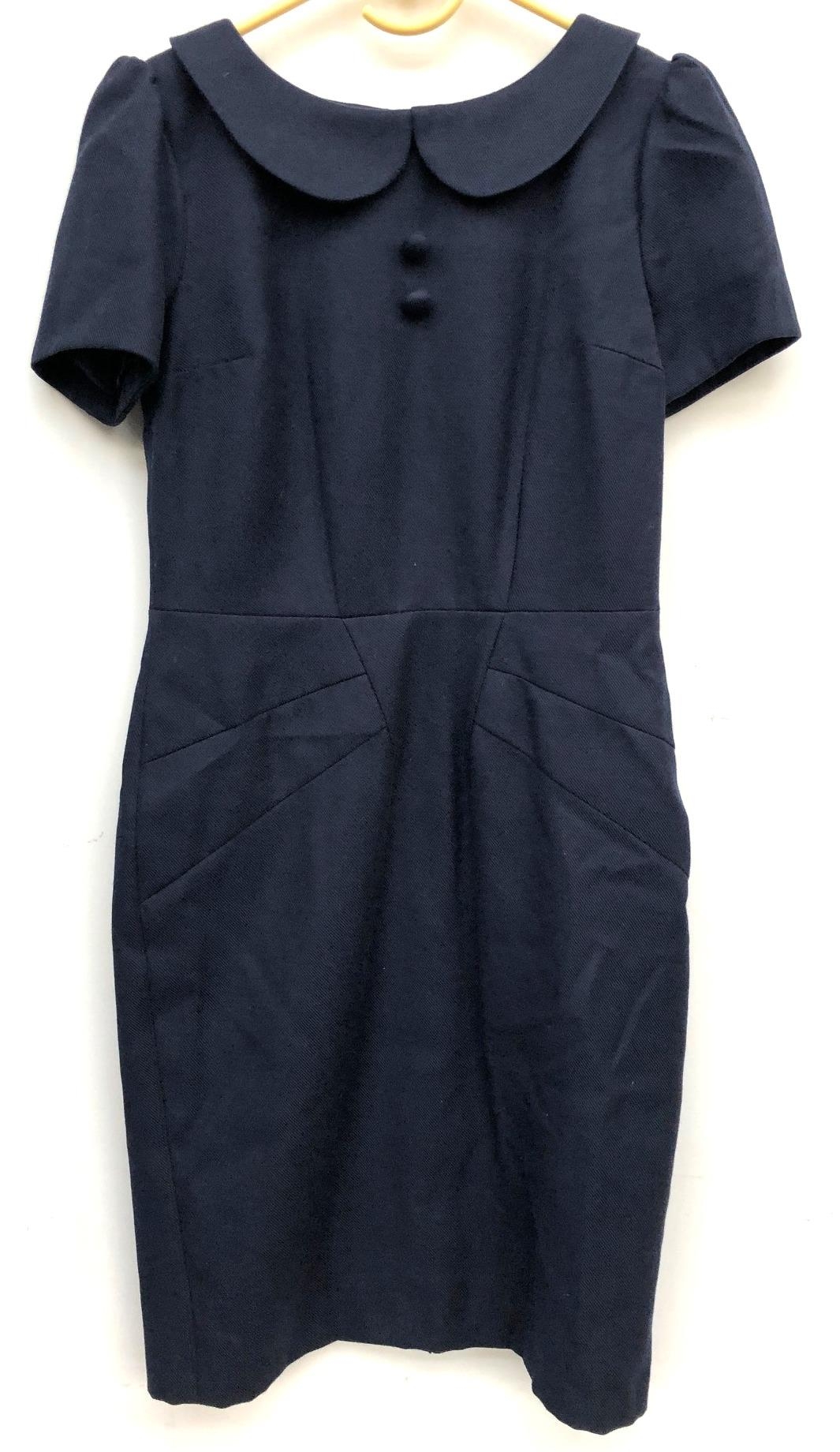A Matilda & Quinn London navy cotton wool mix dress, size 10, together with an Armand Ventilo, size