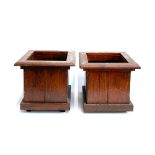 A pair of square planters, 30x27cm