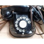 A rotary dial telephone by Bell Telephone Company, Belgium, model number RTT56 B, adapted