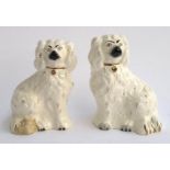 A pair of Beswick Staffordshire style dogs (one af), each 14cmH