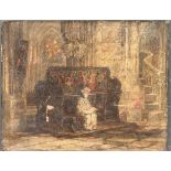 Oil on canvas, interior of St Sebaldus church, Nuremburg, 36x46cm