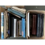 Two boxes of books on art and architecture to include Christies and Sothebys auction catalogues