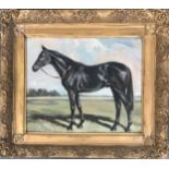 Manner of Wasdell Trickett, 20th century, oil on board, study of a horse, 35x43cm, in a gilt gesso