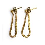 A pair of 9ct gold chain earrings, approx. 1.3g