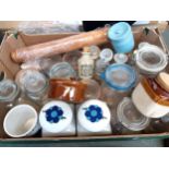 A quantity of kitchenalia to include Kilner jars, Taunton Vale canisters, Pearson's of