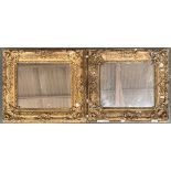 A pair of gilt gesso picture frames each with mirrored plate, internal dimensions 32x27cm and