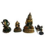 Four cast metal Indian figures, the tallest 8.5cmH