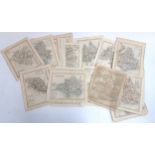 Approx. 56 19th century hand coloured maps of England and Wales, drawn and engraved by J. Archer,