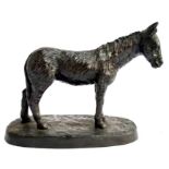 An Irish bronze resin donkey, signed J. Rynhart e/950, 21.5cmH