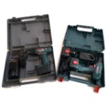 A Bosch GSR9,6 VES-2 cordless drill together with a Bosch GSR14.4-2 professional cordless drill