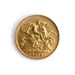 A 1912 gold half sovereign