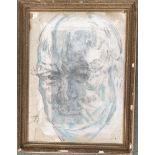Mixed media portrait of Winston Churchill, 64x47cm
