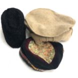 A lamb's wool hat, Chinese smoking cap and an Afghan wool hat (3)