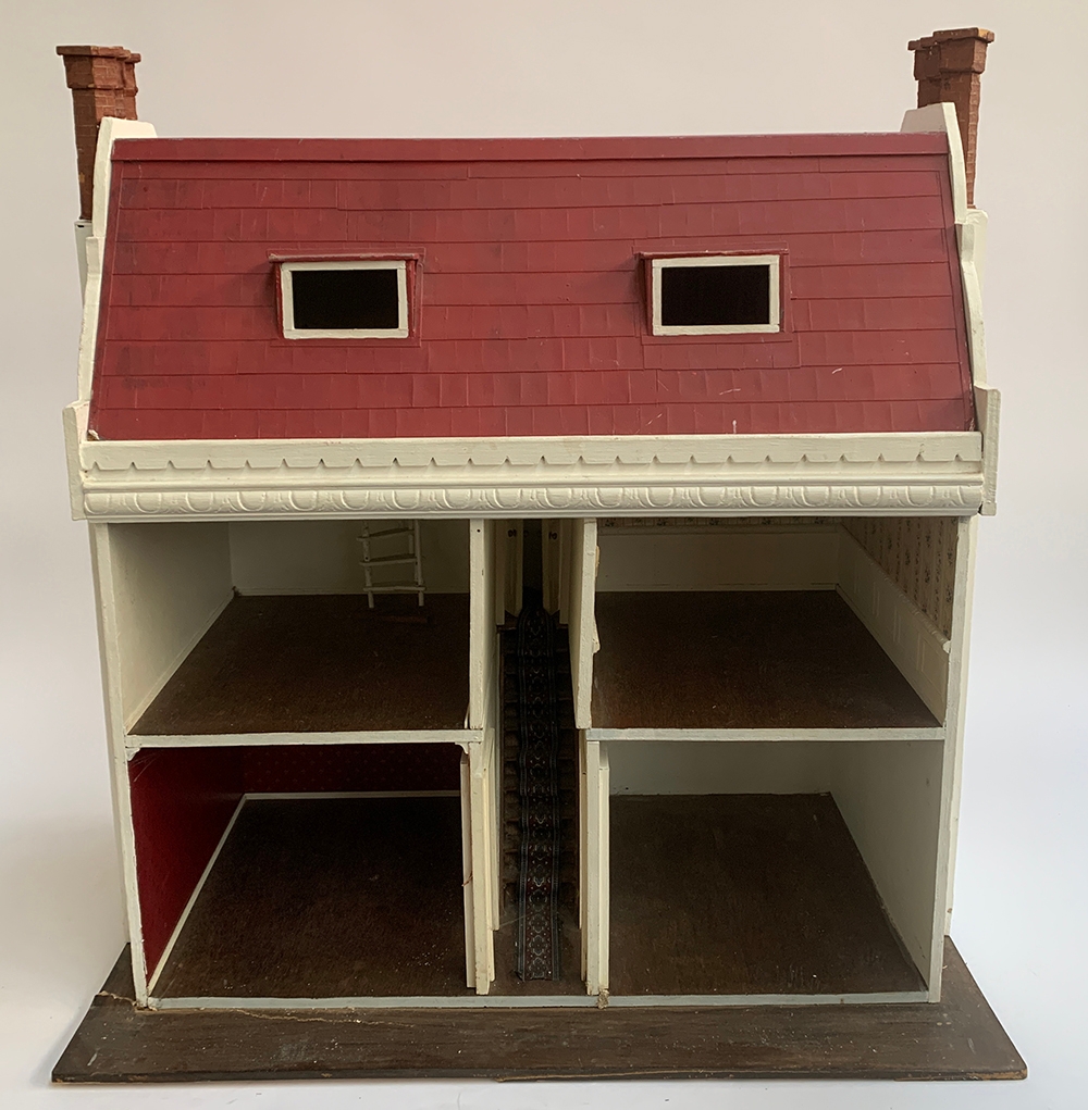 A white 3 storey dolls house with red roof to include 2 rooms on each floor, approx. 68x42x73cmH - Bild 2 aus 3