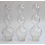 Three contemporary bubble form vases, each 60cmH